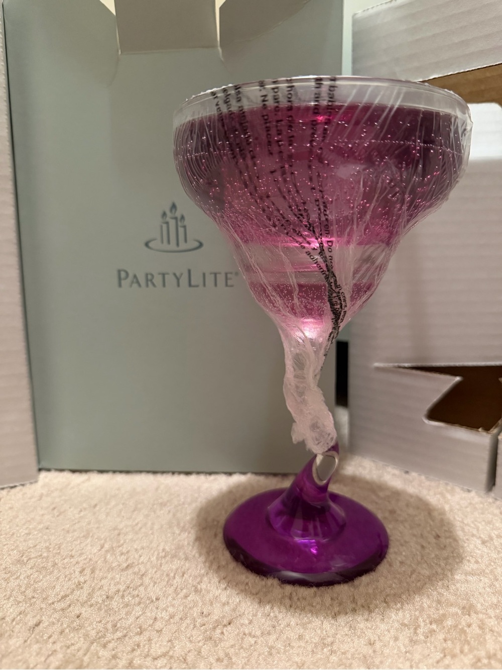 Starberry Fields Purple  Margarita Glass Decor